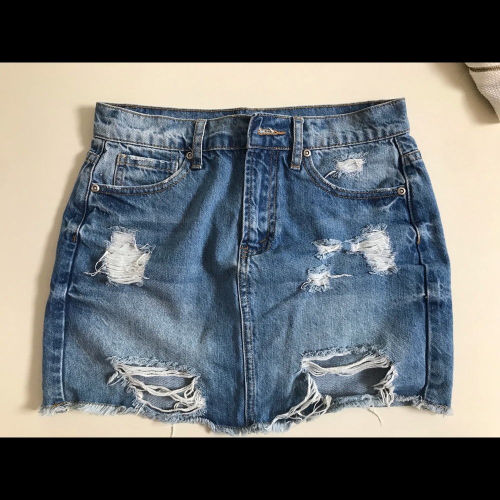 Distressed Denim skirt